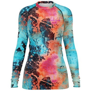 Chokefish™ Long Sleeve Rashguard Acid-Wash Woman's Shirt-005